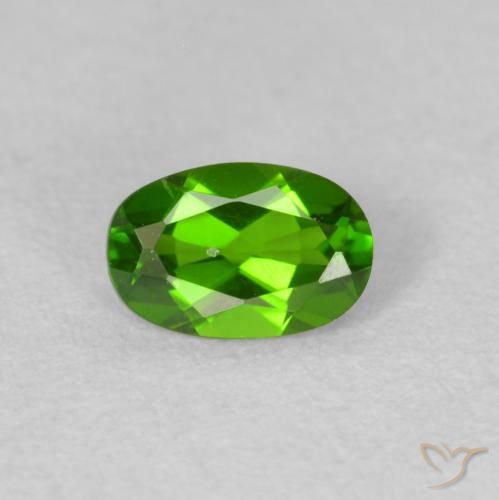 0.50ct Naturale Verde acceso Diopside di cromo, Ovale, VVS-VS