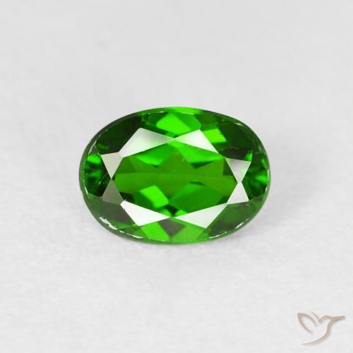 1.02ct Naturale Verde scuro Diopside di cromo, Ovale, VS-SI