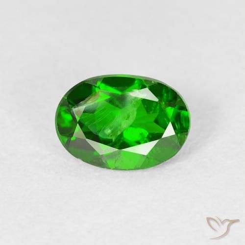 0.82ct Naturale Verde scuro Diopside di cromo, Ovale, VS-SI