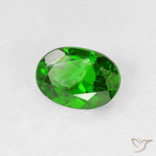 Diopside di cromo Verde scuro naturale da 0.82 ct, Ovale, VS-SI