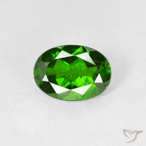 0.86ct Naturale Verde intenso Diopside di cromo, Ovale, VS-SI