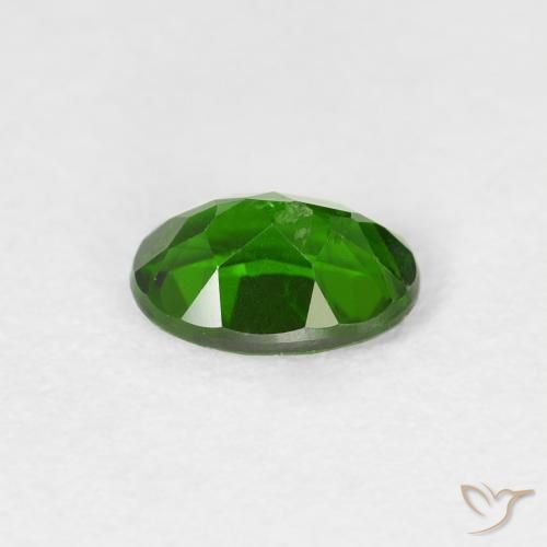 Diopside di cromo Verde intenso naturale da 0.86 ct, Ovale, VS-SI