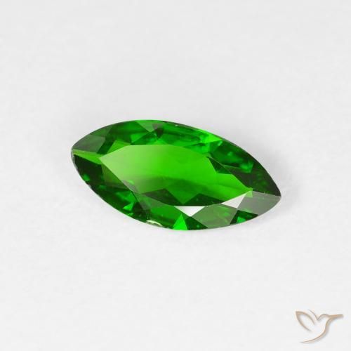 Diopside di cromo Luminoso verde foresta naturale da 0.78 ct, Taglio marquise, VS-SI