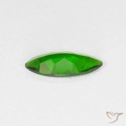 Diopside di cromo Luminoso verde foresta naturale da 0.78 ct, Taglio marquise, VS-SI