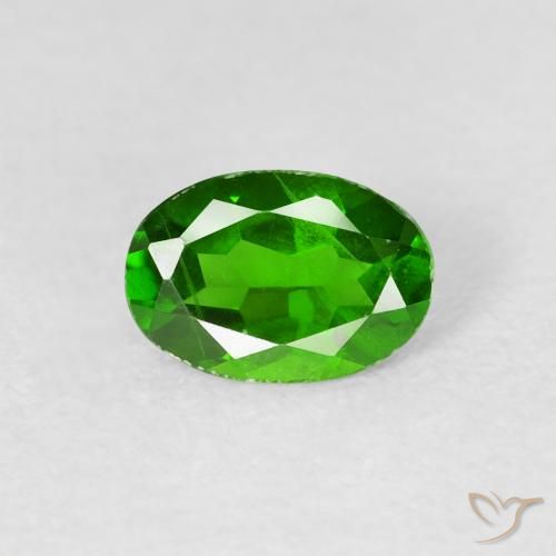 0.71ct Naturale Verde acceso Diopside di cromo, Ovale, VS