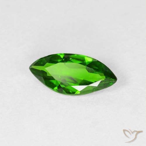 Diopside di cromo Luminoso verde foresta naturale da 0.80 ct, Taglio marquise, VS