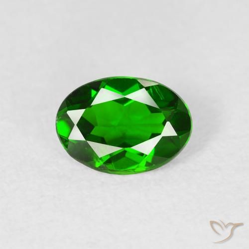 0.65ct Naturale Luminoso verde foresta Diopside di cromo, Ovale, VS