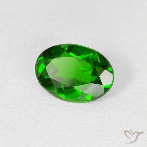 Diopside di cromo Luminoso verde foresta naturale da 0.65 ct, Ovale, VS