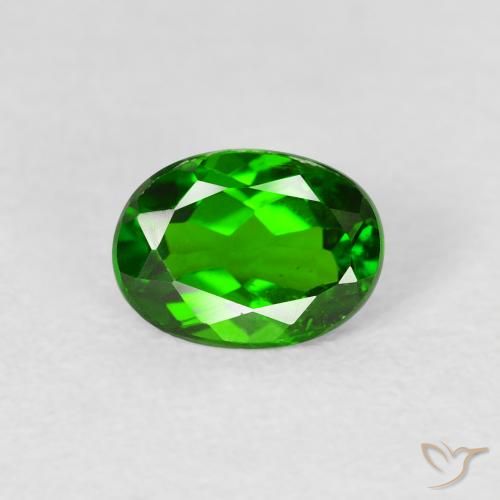 0.86ct Naturale Luminoso verde foresta Diopside di cromo, Ovale, VS