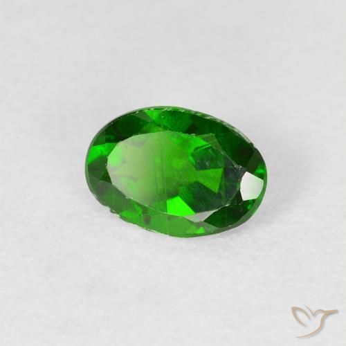 Diopside di cromo Luminoso verde foresta naturale da 0.74 ct, Ovale, VS