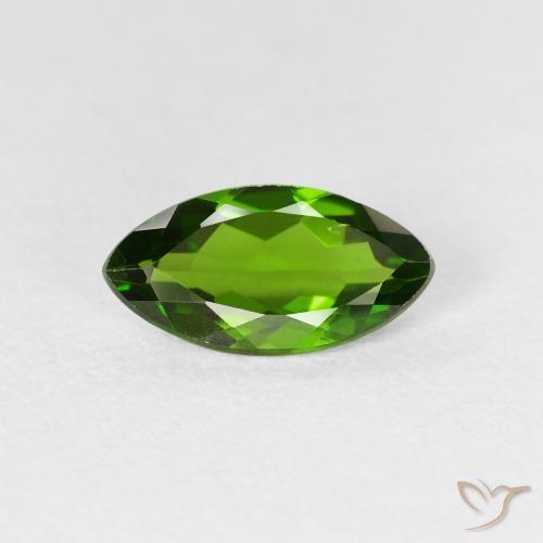 1.14ct Naturale Medium Dark-Green Diopside di cromo, Taglio marquise, VS-SI
