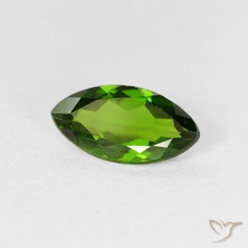 Diopside di cromo Medium Dark-Green naturale da 1.14 ct, Taglio marquise, VS-SI