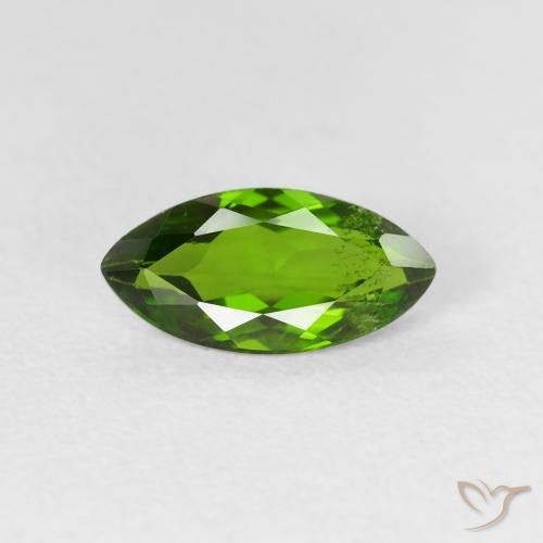 1.18ct Naturale Medium Dark-Green Diopside di cromo, Taglio marquise, VS-SI