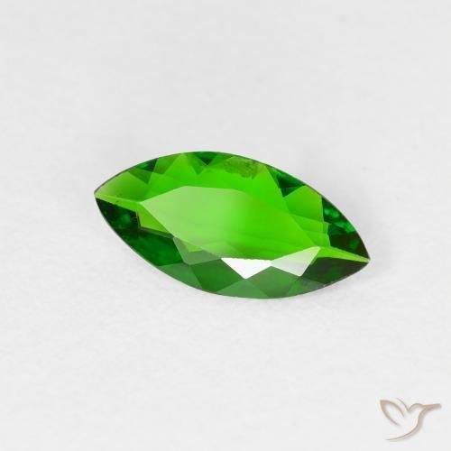 Diopside di cromo Verde intenso naturale da 0.70 ct, Taglio marquise, VS-SI