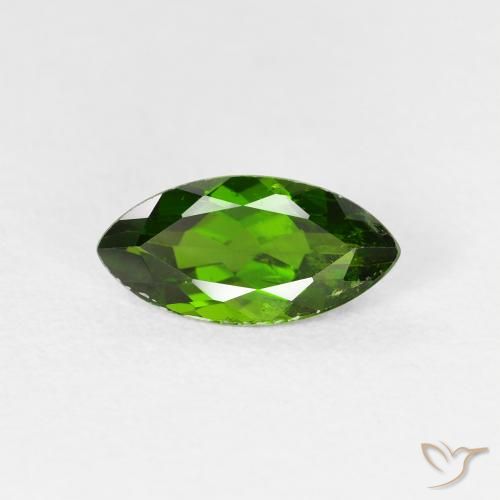 1.20ct Naturale Medium Dark-Green Diopside di cromo, Taglio marquise, VS-SI