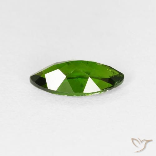 Diopside di cromo Medium Dark-Green naturale da 1.20 ct, Taglio marquise, VS-SI
