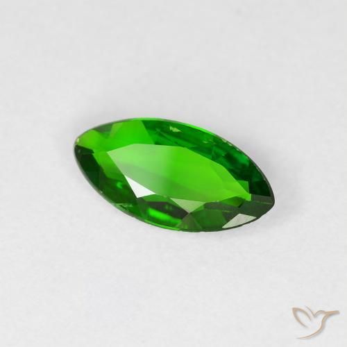 Diopside di cromo Verde intenso naturale da 0.85 ct, Taglio marquise, VS-SI