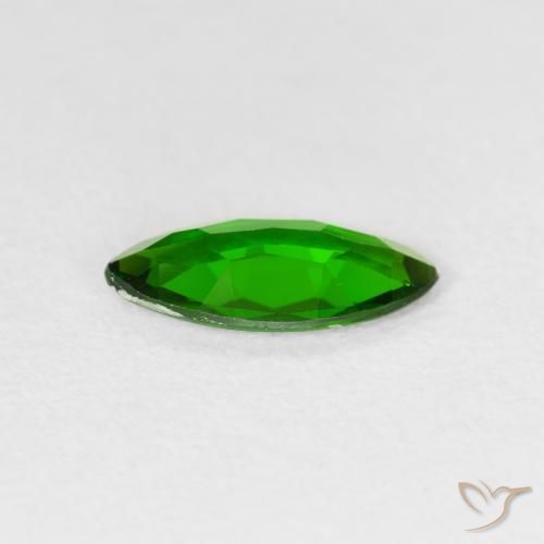 Diopside di cromo Verde intenso naturale da 0.85 ct, Taglio marquise, VS-SI
