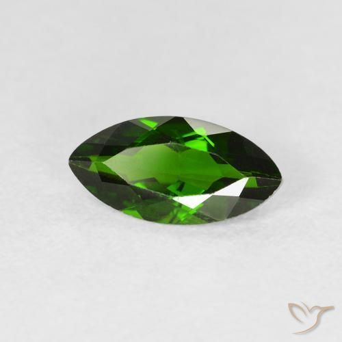 Diopside di cromo Medium Dark-Green naturale da 1.14 ct, Taglio marquise, VS-SI