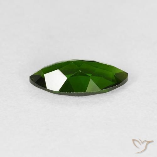 Diopside di cromo Medium Dark-Green naturale da 1.14 ct, Taglio marquise, VS-SI