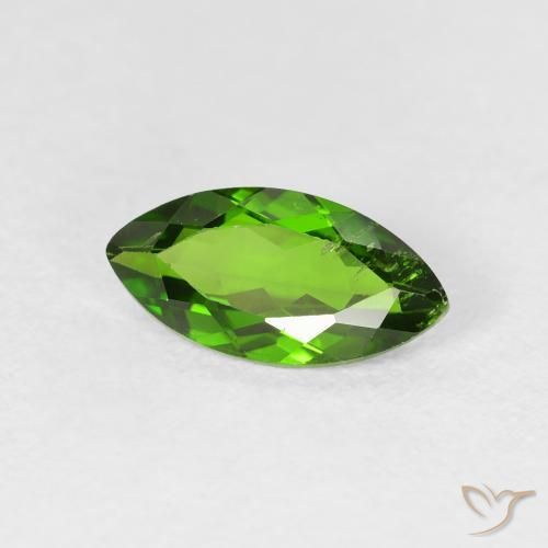 Diopside di cromo Verde medio naturale da 1.20 ct, Taglio marquise, VS-SI