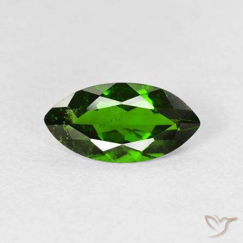 1.18ct Naturale Medium Dark-Green Diopside di cromo, Taglio marquise, VS-SI