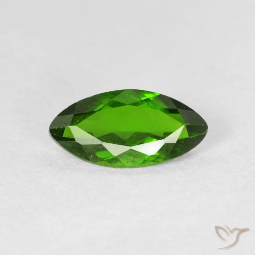 1.05ct Naturale Medium Dark-Green Diopside di cromo, Taglio marquise, VS-SI