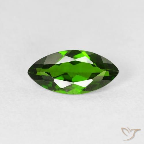 Diopside di cromo Medium Dark-Green naturale da 1.18 ct, Taglio marquise, VS-SI