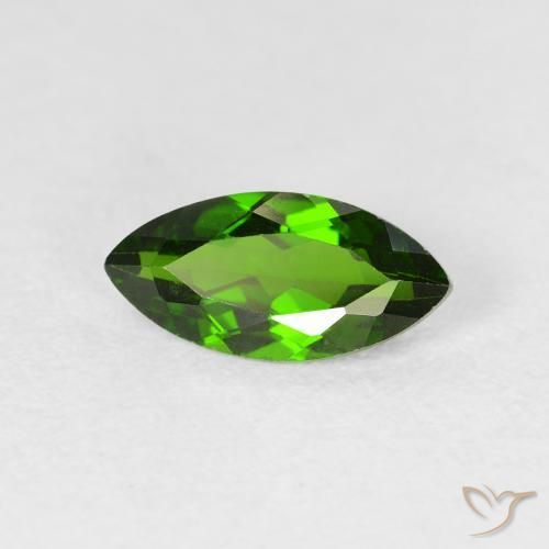 Diopside di cromo Medium Dark-Green naturale da 1.18 ct, Taglio marquise, VS-SI