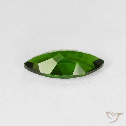 Diopside di cromo Medium Dark-Green naturale da 1.18 ct, Taglio marquise, VS-SI