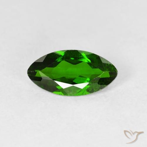 1.23ct Naturale Medium Dark-Green Diopside di cromo, Taglio marquise, VS-SI