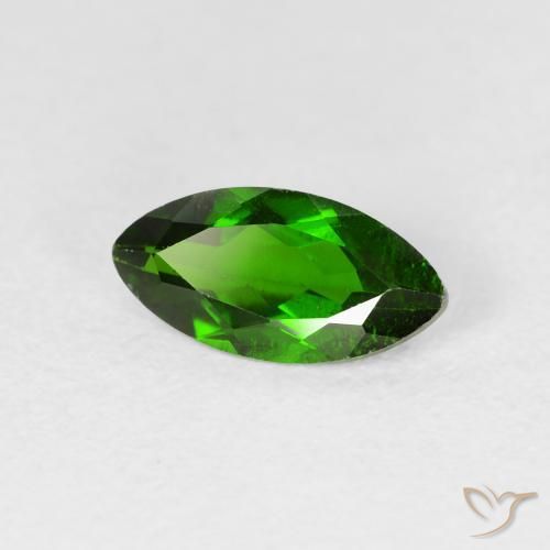Diopside di cromo Medium Dark-Green naturale da 1.23 ct, Taglio marquise, VS-SI