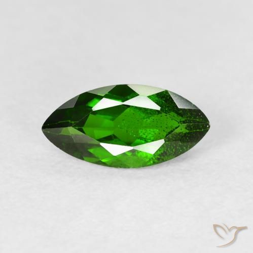Diopside di cromo Medium Dark-Green naturale da 1.28 ct, Taglio marquise, VS-SI