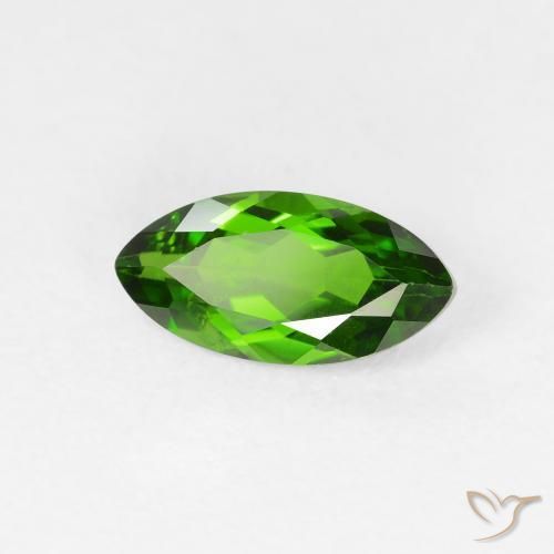 Diopside di cromo Medium Dark-Green naturale da 1.26 ct, Taglio marquise, VS-SI