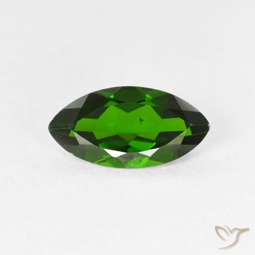 1.18ct Naturale Medium Dark-Green Diopside di cromo, Taglio marquise, VS-SI