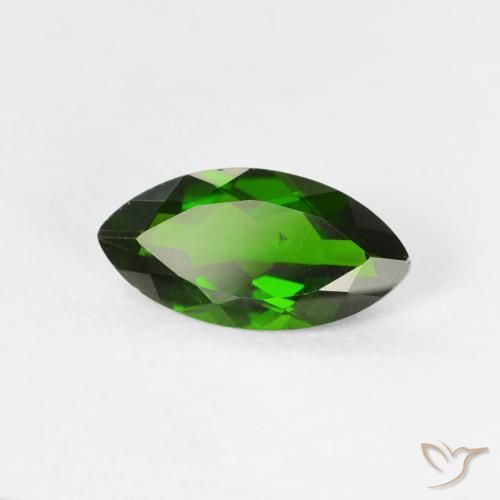 Diopside di cromo Medium Dark-Green naturale da 1.18 ct, Taglio marquise, VS-SI