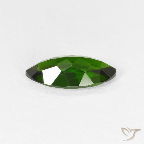 Diopside di cromo Medium Dark-Green naturale da 1.18 ct, Taglio marquise, VS-SI