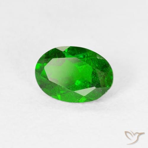 Diopside di cromo Verde intenso naturale da 0.97 ct, Ovale, VS-SI