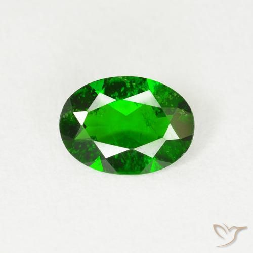 0.67ct Naturale Luminoso verde foresta Diopside di cromo, Ovale, VS-SI