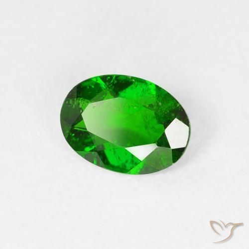 Diopside di cromo Luminoso verde foresta naturale da 0.67 ct, Ovale, VS-SI