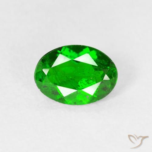 0.76ct Naturale Verde scuro Diopside di cromo, Ovale, VS-SI