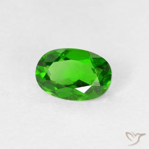 Diopside di cromo Verde intenso naturale da 0.49 ct, Ovale, VS