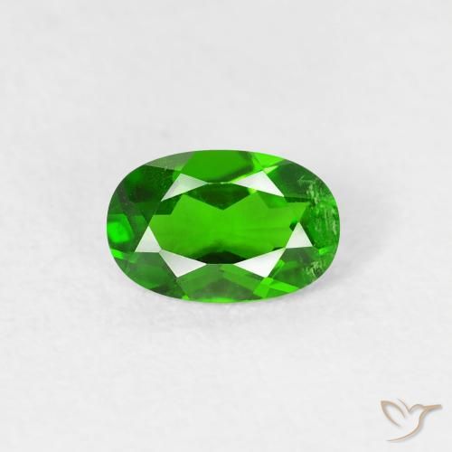 0.50ct Naturale Verde intenso Diopside di cromo, Ovale, VS