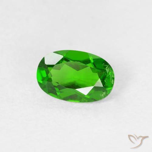 Diopside di cromo Verde intenso naturale da 0.50 ct, Ovale, VS