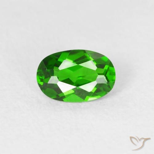 0.52ct Naturale Verde intenso Diopside di cromo, Ovale, VS