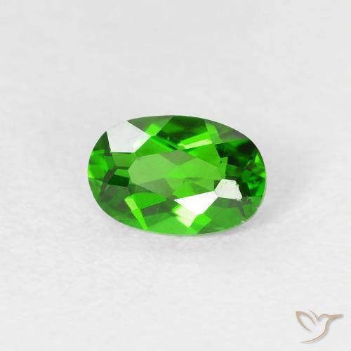 Diopside di cromo Verde intenso naturale da 0.52 ct, Ovale, VS