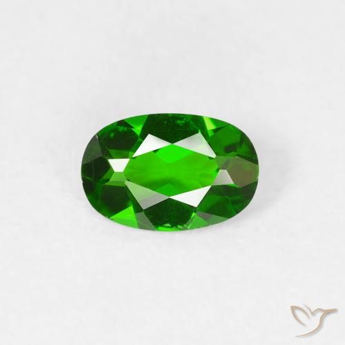 0.43ct Naturale Luminoso verde foresta Diopside di cromo, Ovale, VS