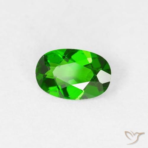 Diopside di cromo Luminoso verde foresta naturale da 0.43 ct, Ovale, VS