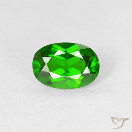 0.57ct Naturale Verde scuro Diopside di cromo, Ovale, VS