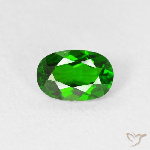 0.54ct Naturale Verde intenso Diopside di cromo, Ovale, VS